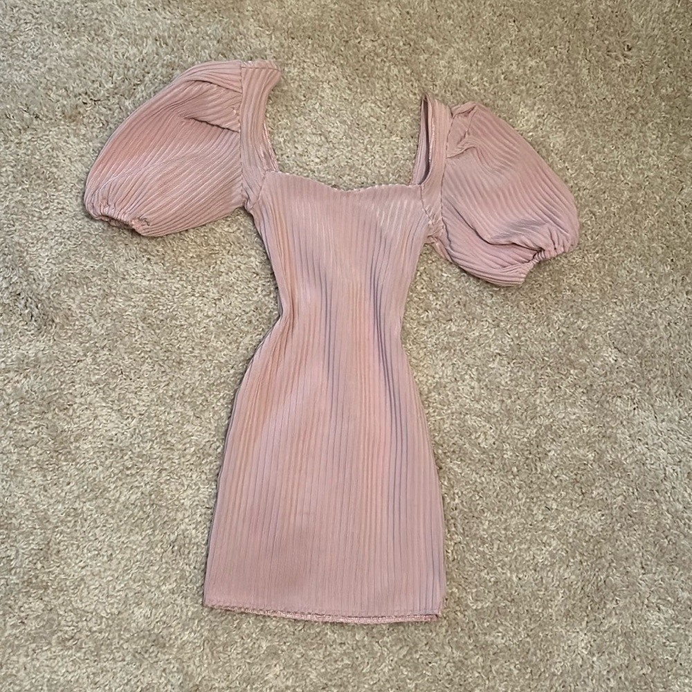 Missguided ribbed puff sleeve bandage mini dress